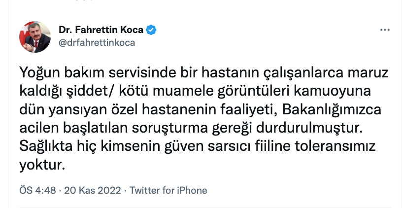 saglik bakani fahrettin koca dan tokat taki hastane goruntuleri icin aciklama faaliyetleri durduruldu